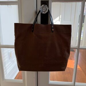 Hardmill Brown Waxed Canvas Tote * Distressed Patina * Durable & Water-Resistant
